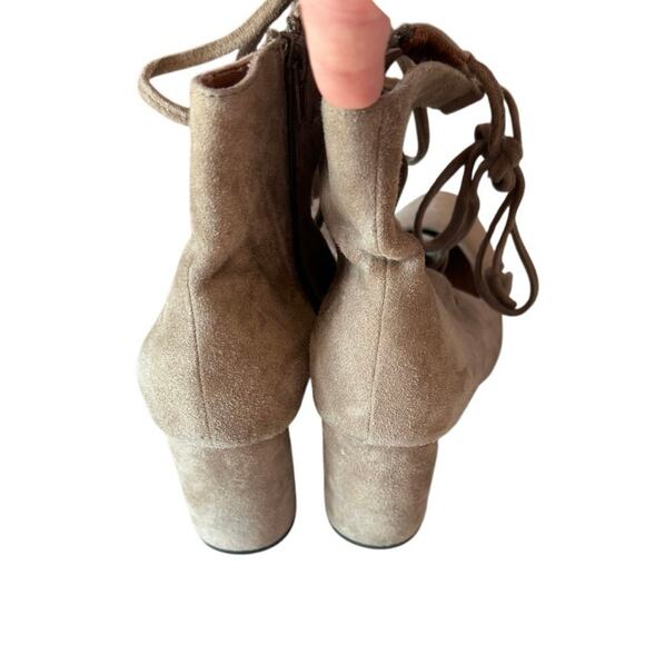 Jeffrey Campbell Women’s Lace Up Zaun-Hi Taupe Suede Boot Heels Size 8.5 - Picture 6 of 11